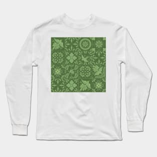 Light Green Talavera Tile Pattern by Akbaly Long Sleeve T-Shirt